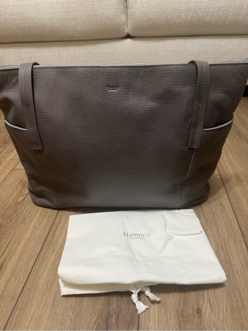 Hammitt Pebbled Leather Tote in Taupe
